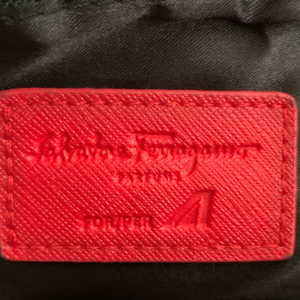 SALVATORE FERRAGAMO Parfume black zip close bag LNWOT